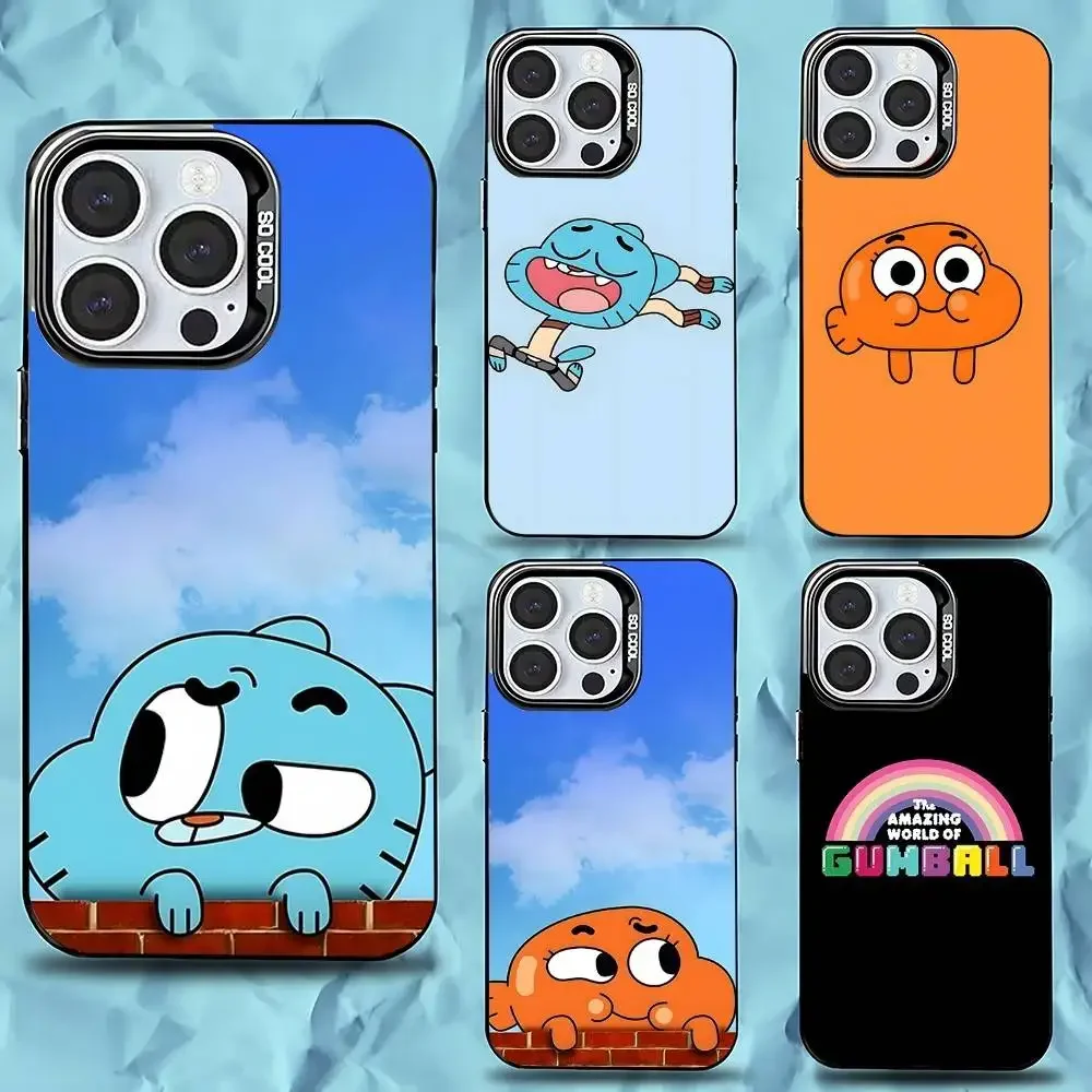 

A-Amazing World of G-Gumball Phone Case For iPhone 16,15,14,13,12,11,Pro,Max,Plus,Mini,XS,SE Anti Fall Black Matte Hard Bumper