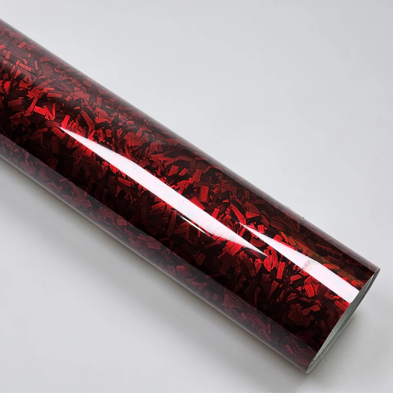 High Glossy Black Gold Silver Red Forged Carbon Fiber Vinyl Wrap Film Adhesive Motorcycle Scooter Car Decal Wrapping