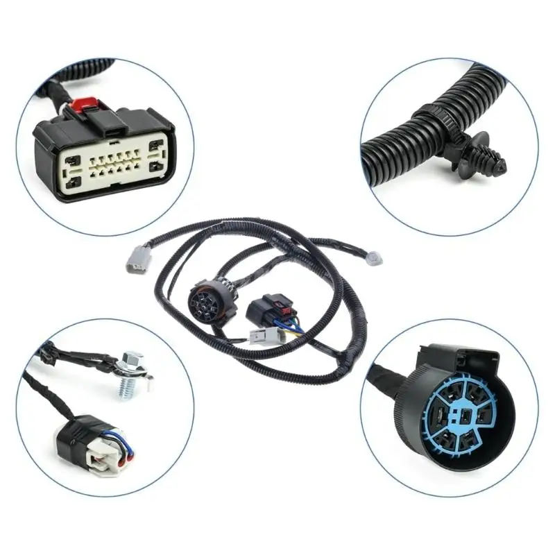 

02DE Trailer Rear Bumper Tow Connector Wiring Harness for 2015-2020 HL3Z-13A576-D Hitch Wire Without Parking Aid