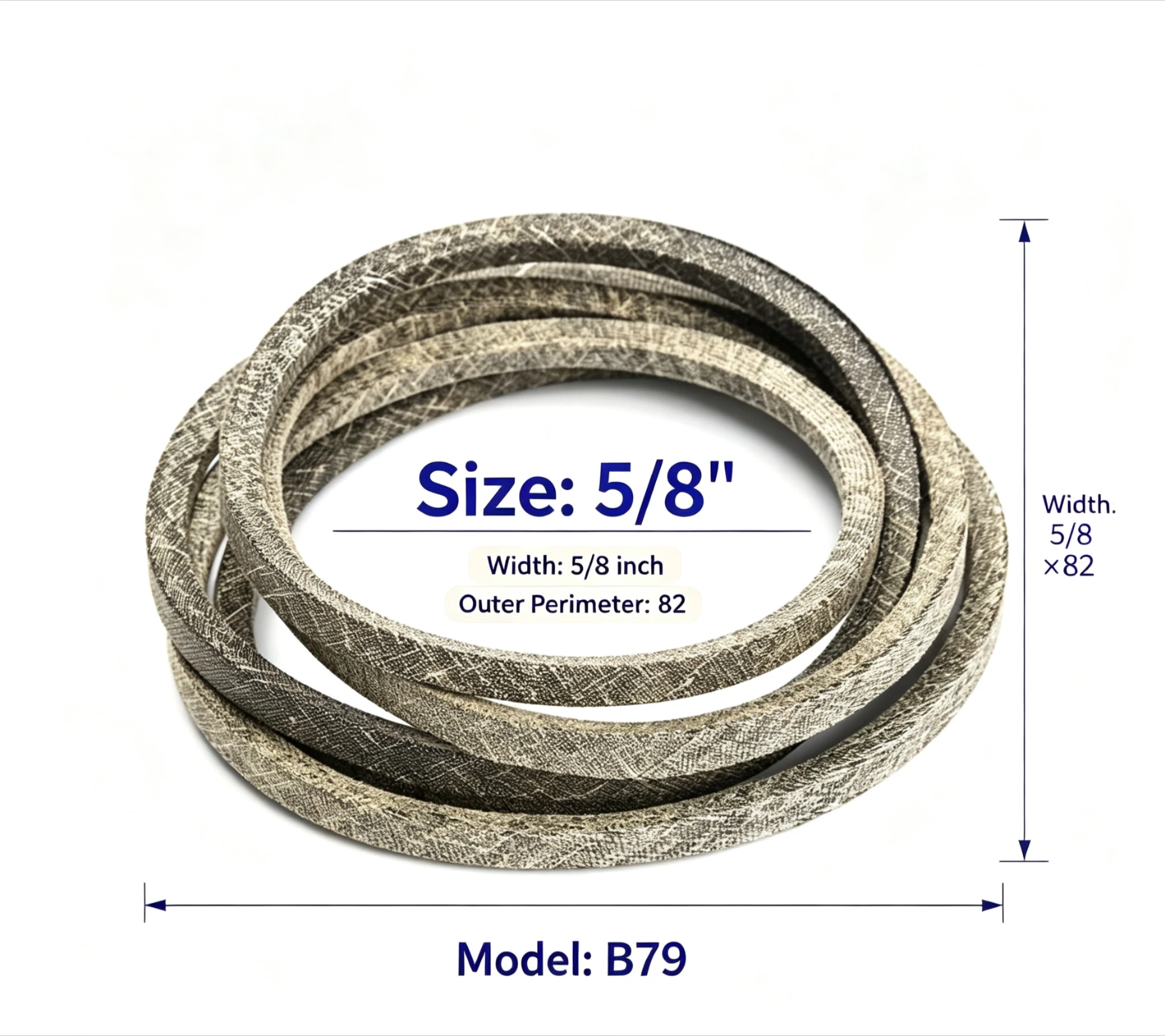 230g B79 5/8x82 Aramid Cord Reinforced V Belt Lawn Mower Replacement Belt No Brand No OEM Part Number