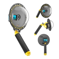 1 Set Dome Port for Action 3/4, Dome Lens Waterproof Housing Case with Triggered and Floating Hand Grip Anti-fog Inserts