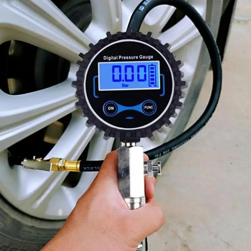 Car Compression Tester 0-200 PSI Digital Cylinder Compression Gauge Car Engine Cylinder Compression Test Tool With Adapters