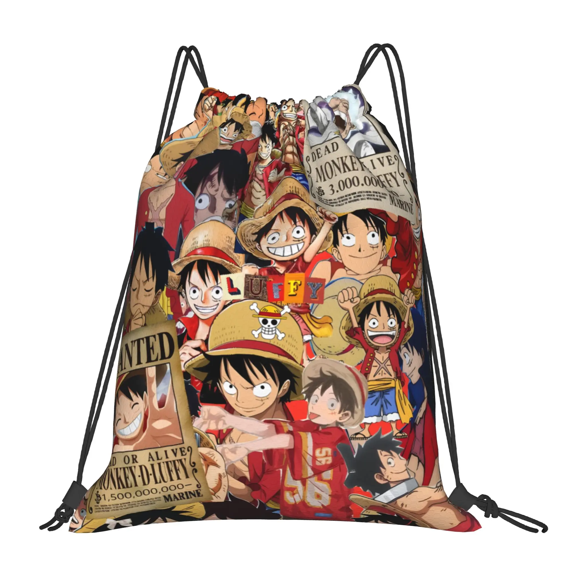 1 pc ONE PIECE  Kawaii Drawstring Bags School Shoe Clothes Storage Multi-function Teen Portable