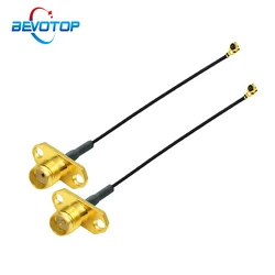 1PCS u.FL   1 to RP-SMA / SMA Female 2 Hole Flange Panel Mount RF113 Pigtail WIFI Antenna Extension Cable Jumper