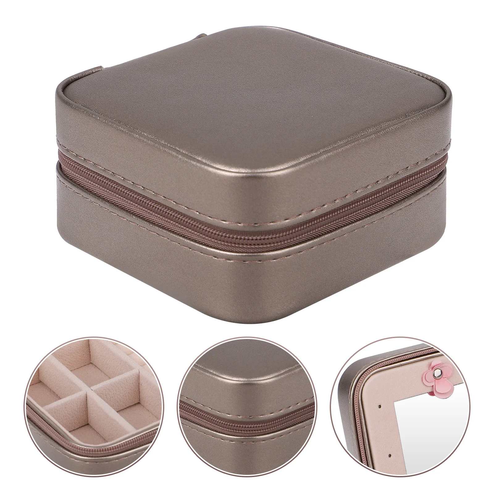 

Travel Jewelry Box Organizer Durable Storage Container with Mirror for Women Accessories Jewelry Box Necklace Case