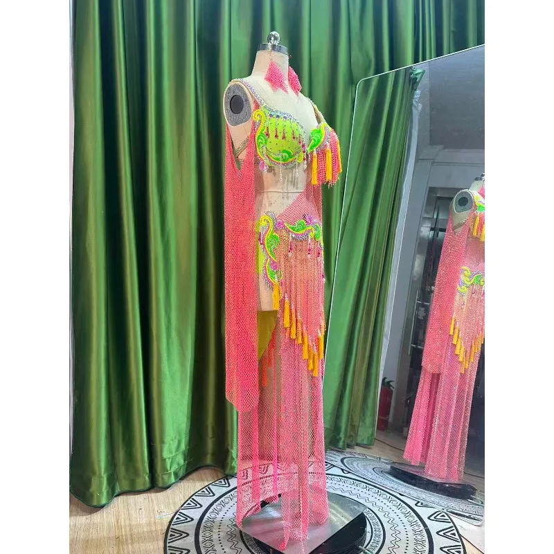 Customized Belly Dance Dress Oriental Dance Clothes Performance Costume Set