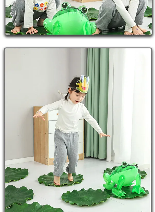 Kinder-Lotusblatt-Sprungmatte Set Sensorisches Training EVA-Schaum Frosch-Sprungspiel Spielrequisite für Kinder Kindergarten – Detail 10