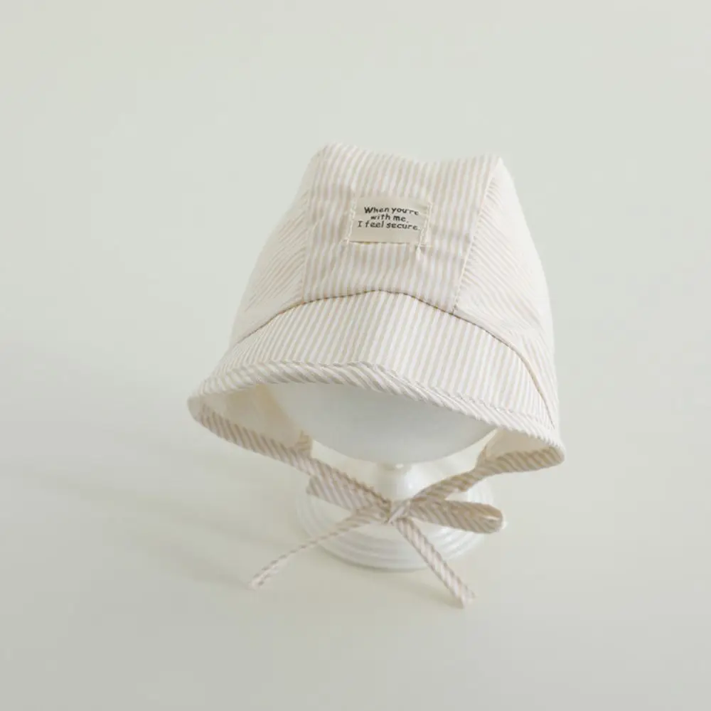 

Casual Soft Baby Fetal Cap Wide Brim Stripe Infant Bonnet Hat UV Protection Cotton Newborn Sun Hat Summer
