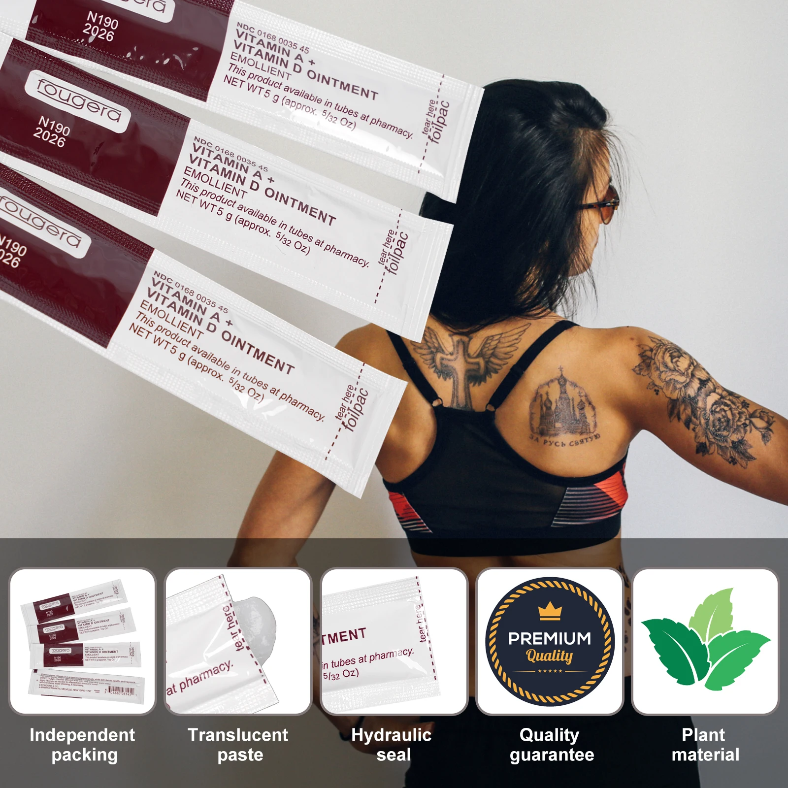 100/50/30/10 шт. крем для ухода за татуировками Fougera витамин A & D мазь для татуировки против шрамов гель для перманентного макияжа лечебный гель