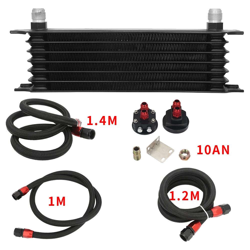 Trust Type Oil Cooler Relocation Kit 10AN 7 /10 Row 262mm AN10 Universal Engine Oil Cooler Trust Type