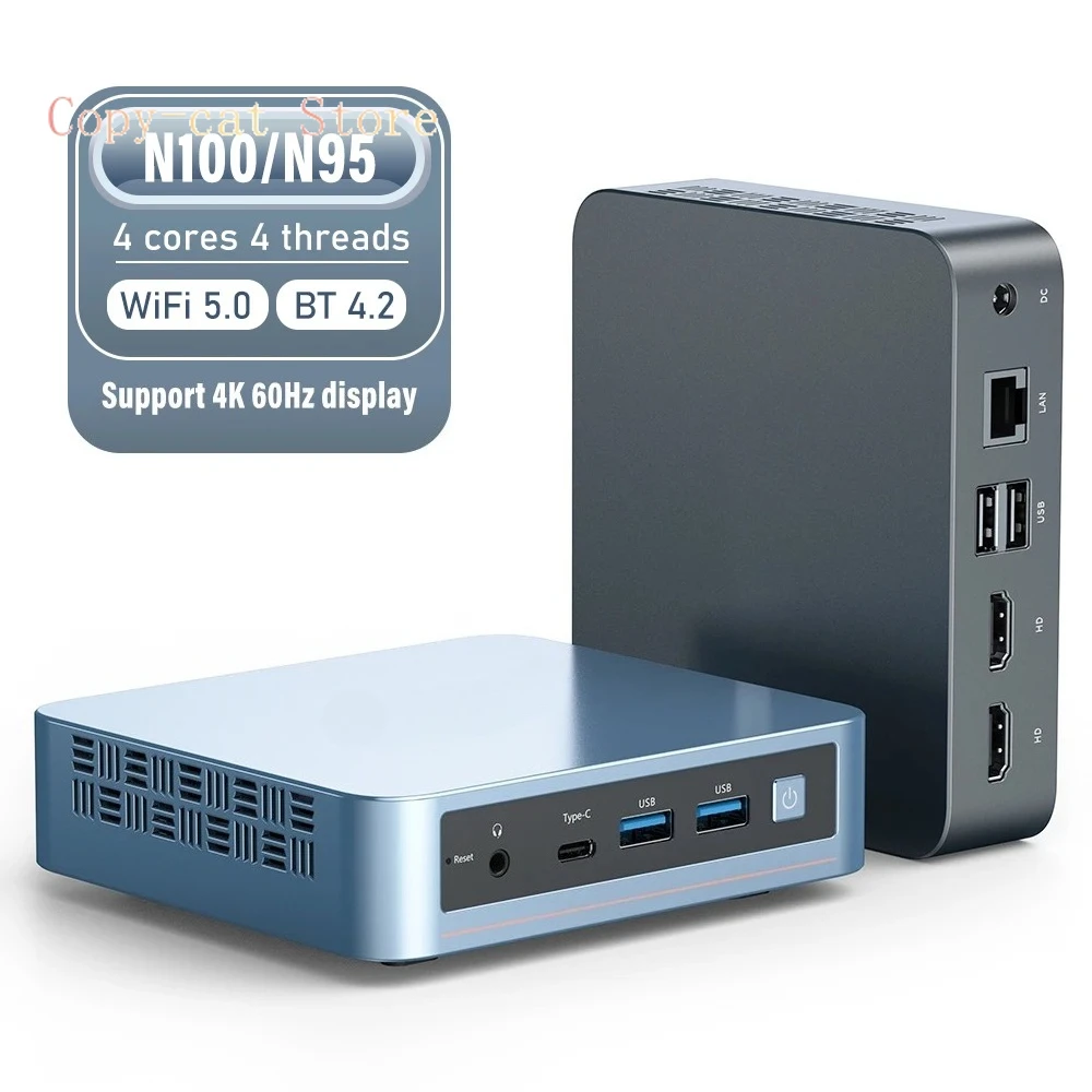 

Процессор Intel N100/N95 для мини-ПК — 16 ГБ DDR4 RAM, 512 ГБ SSD, Wi-Fi 5.0 и BT4.2 — компактный настольный компьютер