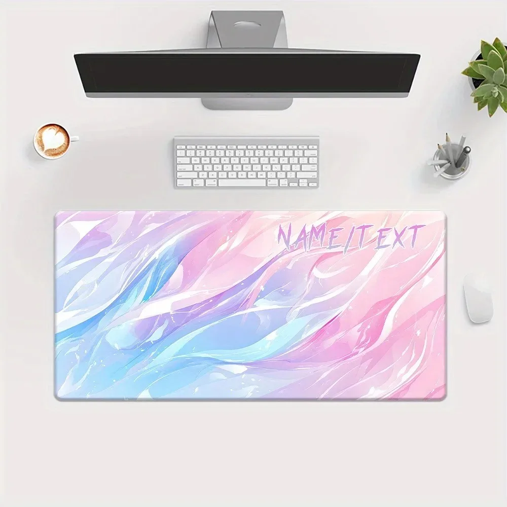 Personalized Custom Name Text XXL Desk Mat 1PC, Wavy Grain HD Print Large Keyboard Mouse Mat, Thoughtful Gift for Gamers