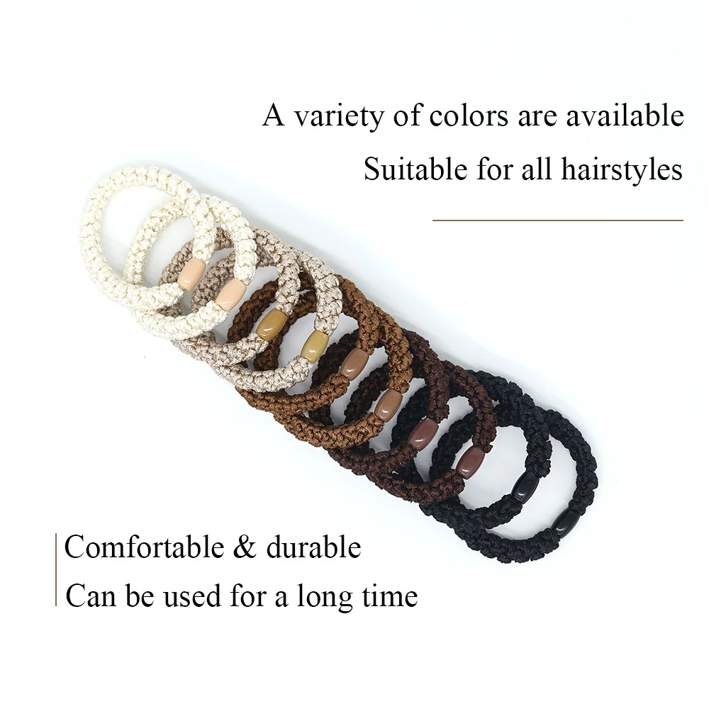 10Pcs Hair Ties for Thick Hair, Hair Tie Bracelet Ponytail Holders, Exceptionally Secure with Gentle Hold Hair Ties for Girls