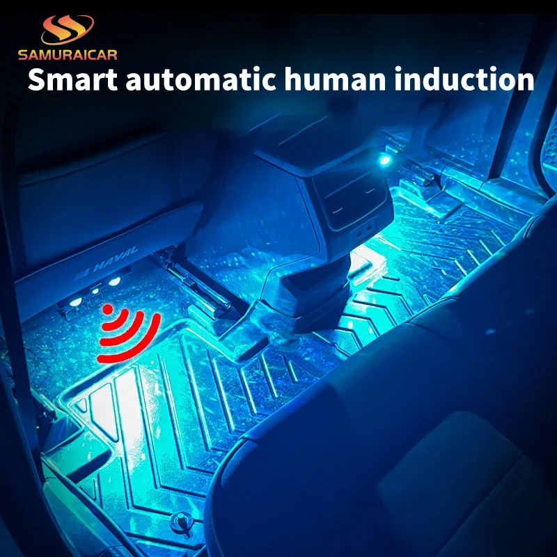 Automotive ambient lighting automatic door opening sensor in car colorful voice control interior decoration no wiring wireless