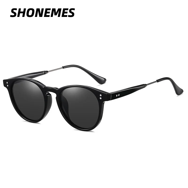 

SHONEMES Round Sunglasses Trendy Polarized Shades TR90 Frame Night Vision Outdoor UV400 Sun Glasses for Men Women