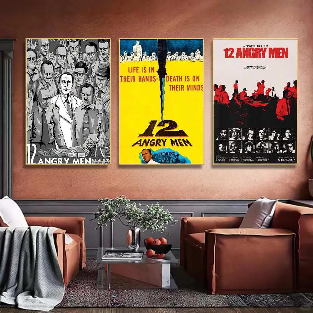 12 Angry Men Classic Movie Painting Calligraphy HD Canvas Art Print Wall Decor for Bars Coffee Shops Clubs Rooms