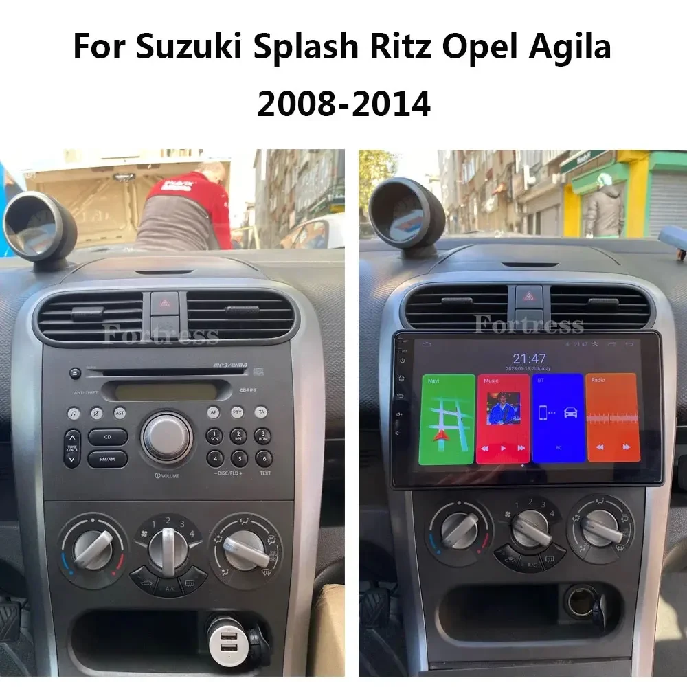 Android 16 Autoradio Voor OPEL Agila SUZUKI Splash Ritz 2008-2014 Multimedia Video Player Autoradio Draadloze Carplay Android auto - afbeelding 2