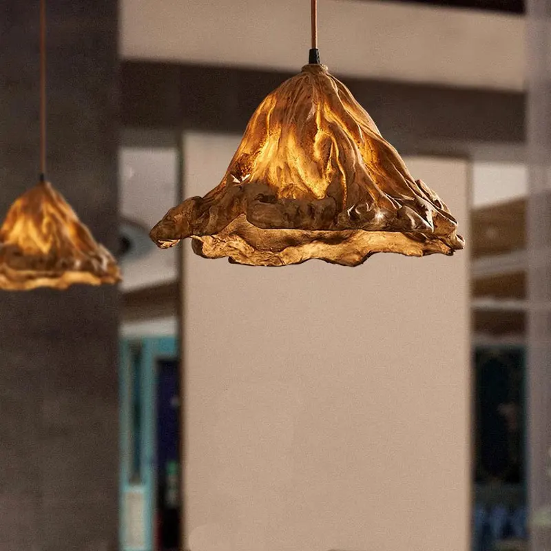 Vintage Lotus Leaf Pendant, Personalized Wabi Sabi Style Bar Restaurant Restaurant Homestay Tea Room