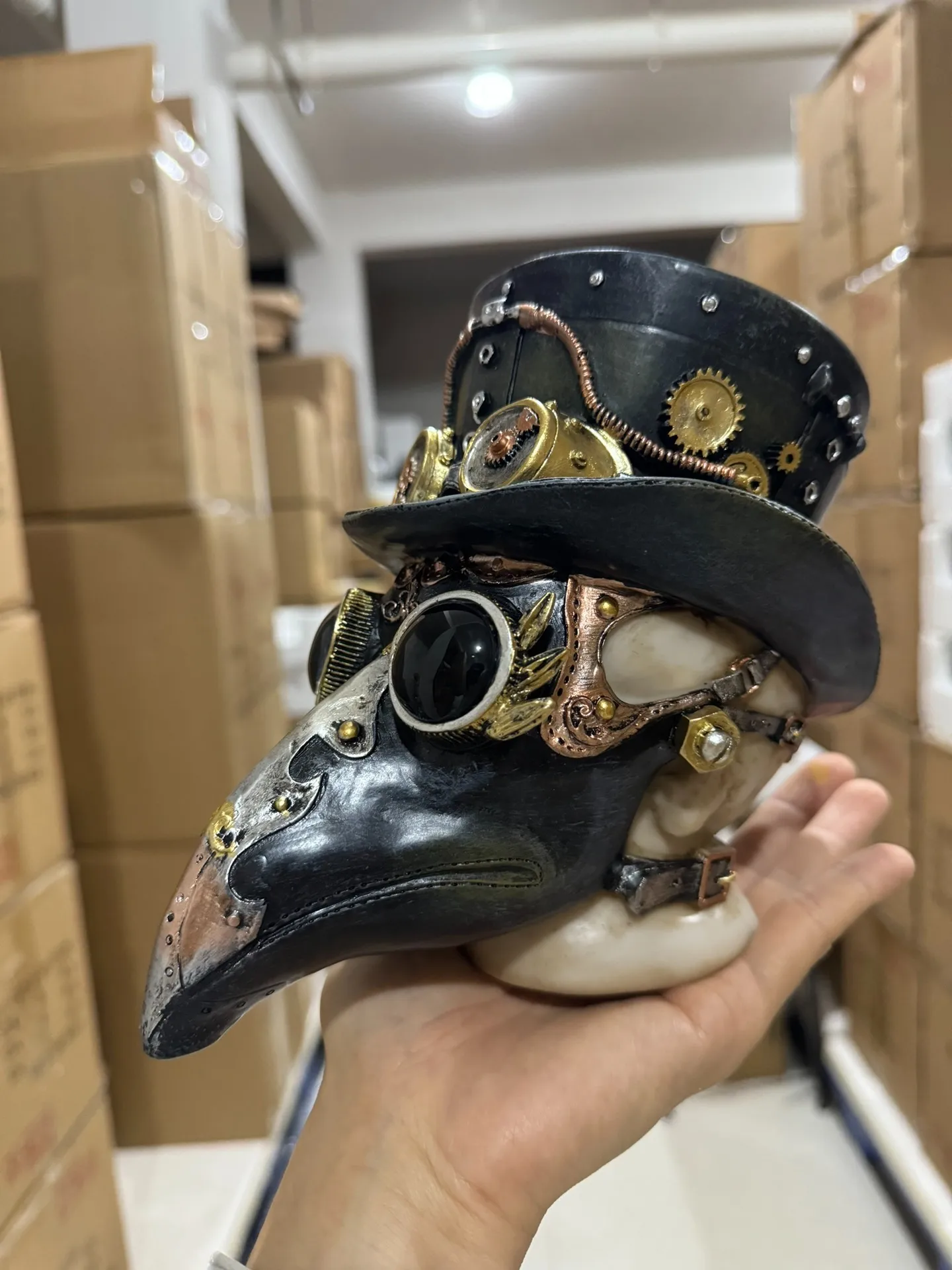 تمثال طبيب طاعون Steampunk من العصور الوسطى كهدية