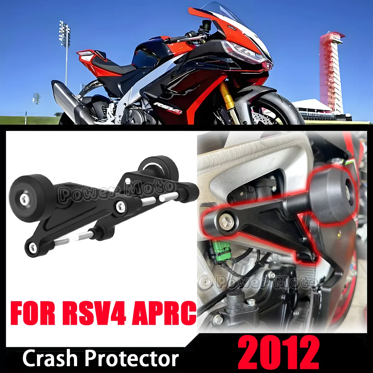 

RSV4 APRC 2011 2012 2013 Frame Sliders Crash Protector Motorcycle Parts Bobbin Falling Protection Pads For APRILIA RSV4 2009-20