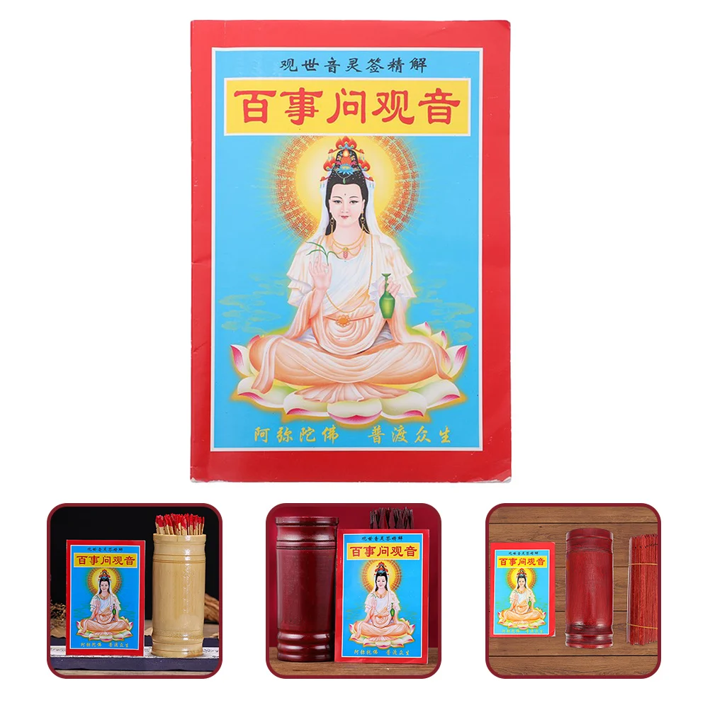 

Buddhist Divination Book Chinese Fortune Telling Prop Vintage Style for Temple Family Gathering and Fortune Sticks Game Buddhist