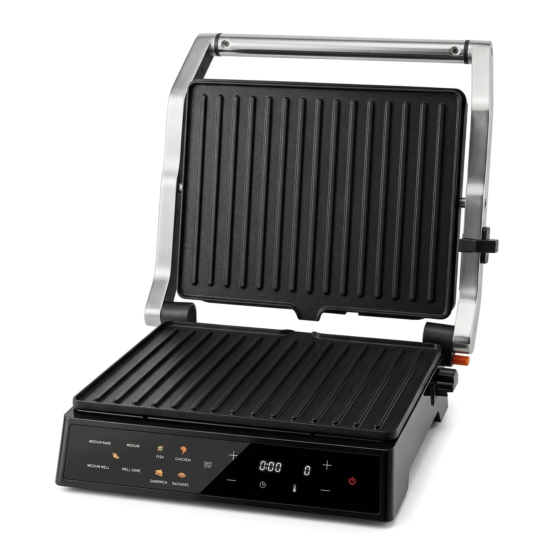 EU Plug 2000W Electric Grill Press Touch Temperature Control Flatable Panini Steak Breakfast Maker for Home