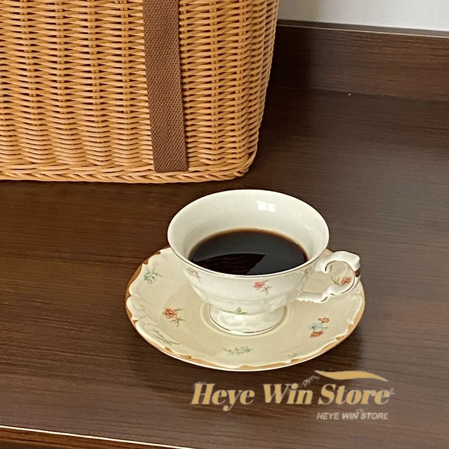 European Style Fragmented Flowers Ceramic Coffee Cup Set Light Luxury Ceramics Delicate Afternoon Tea Cup Coffee Cup - Image 2