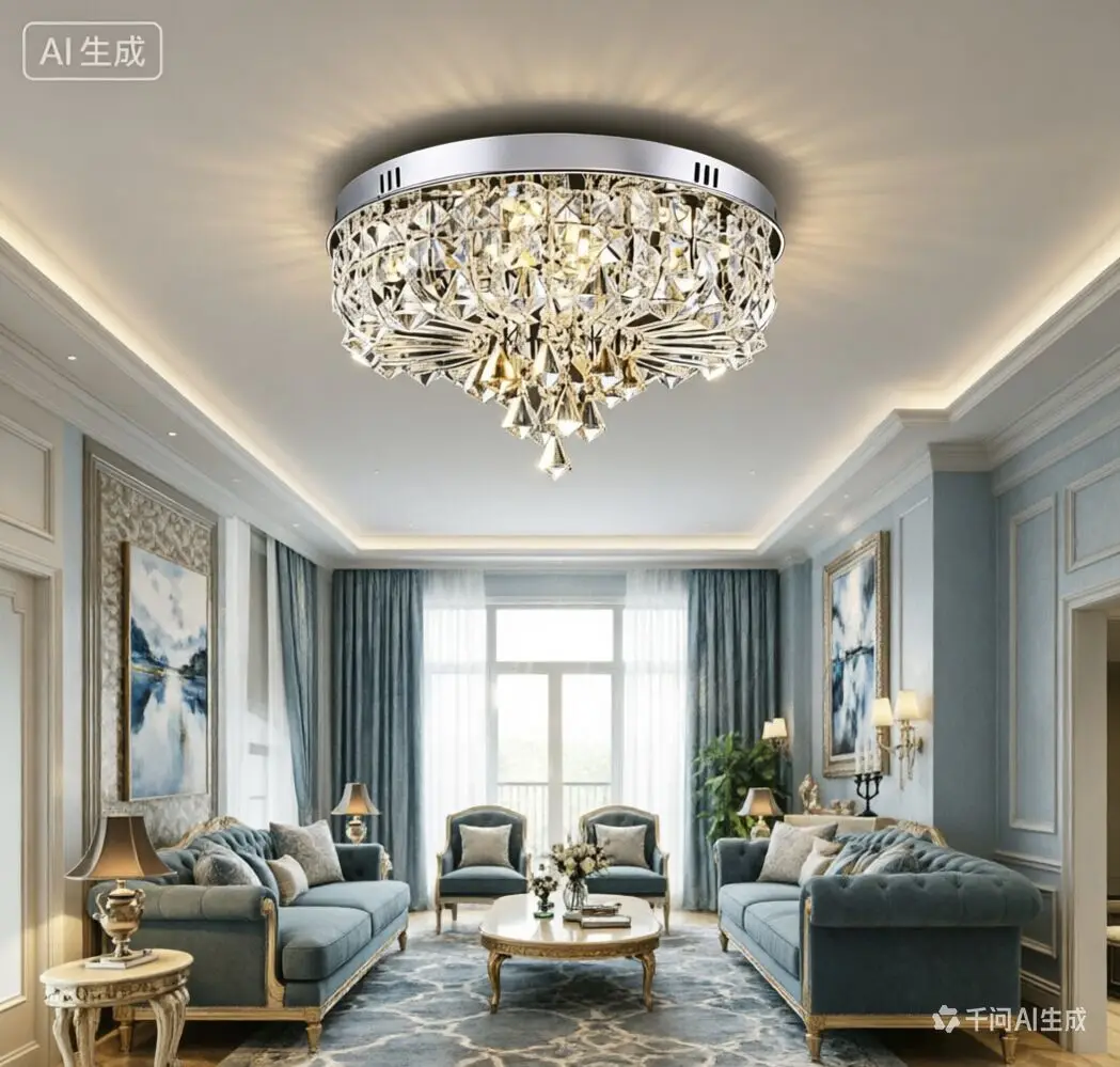 Factory wholesale luxury high-end lighting fixtures wholesale crystal led modern living room Ceiling Lights Rmy-090