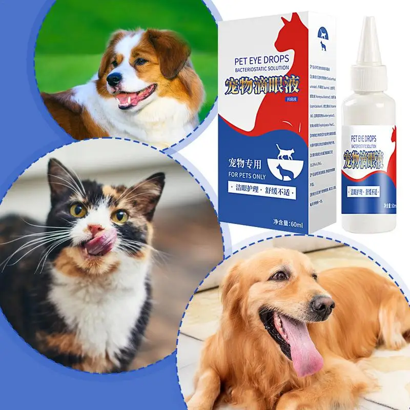 Cat & Dog Eye Wash Drops Dog Tear Stain Cleaner Soothe Eyes Itching & Irritation Dog And Cat Eye Rinse With Safe & Gentle