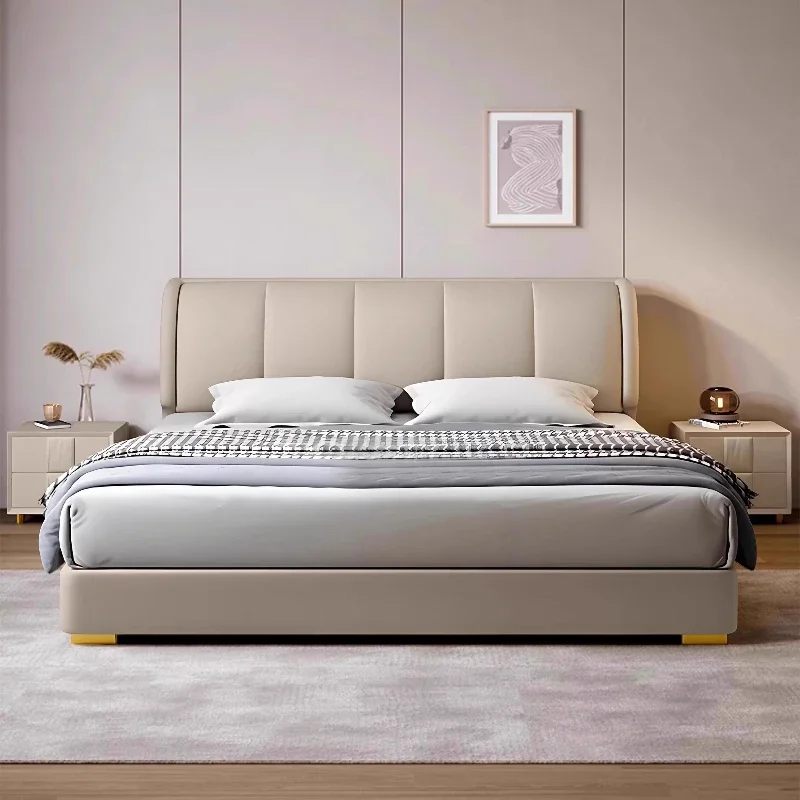 

Bedroom Furniture 150x200 180x200 Cm Modern Minimalist Leather Double Bed 2 People Full Size Bed Frame Bed Bases And Beds Frames