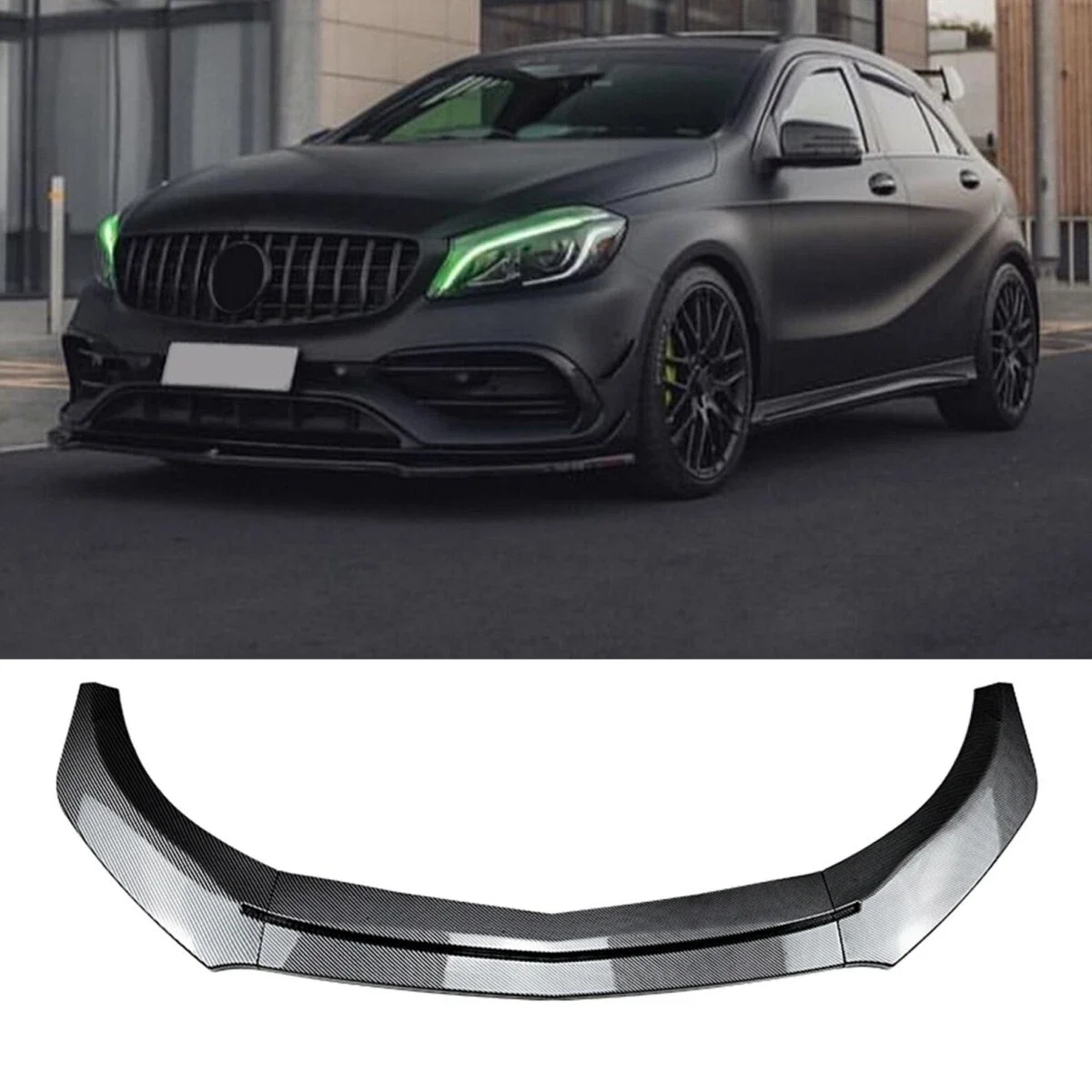 

Front Spoiler Lip For Benz A Class W176 A200 A45 AMG 2013-2018 Lip Spoiler Deflector Cover Modified Body Diffuser Accessories