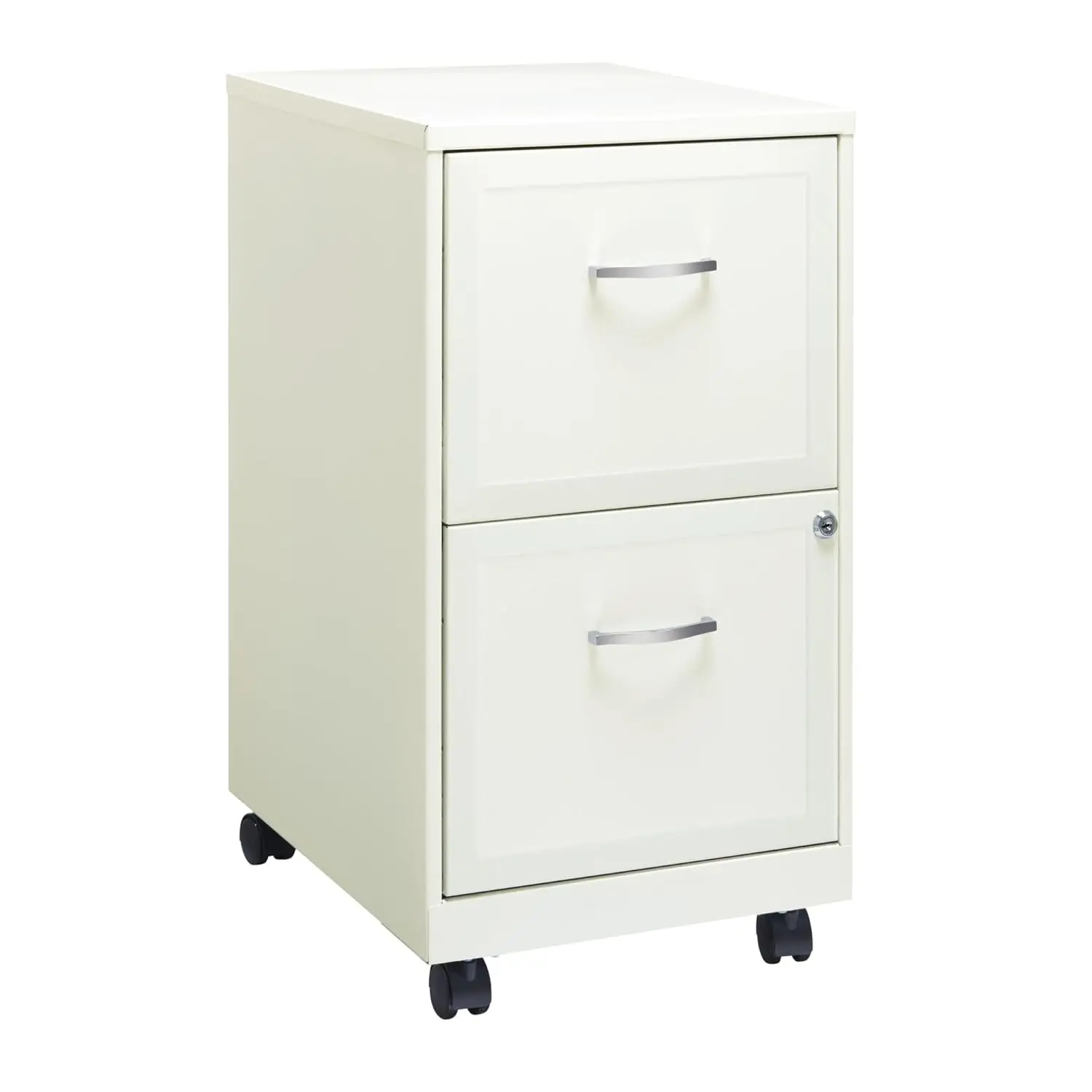 

18"D Mobile File Cabinet 2 Drawer Letter Size Pearl White, Customized