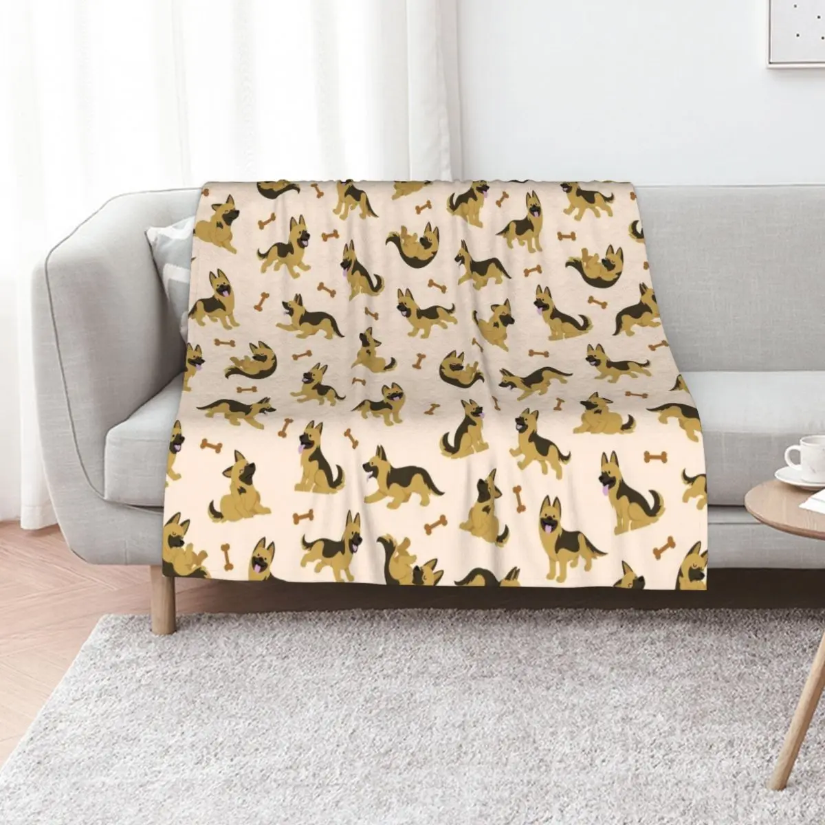 Adorable German Shepherd Cute Puppy Dog - Pattern Throw Blanket Multi-Purpose Winter beds Sofa Throw Bed Blankets