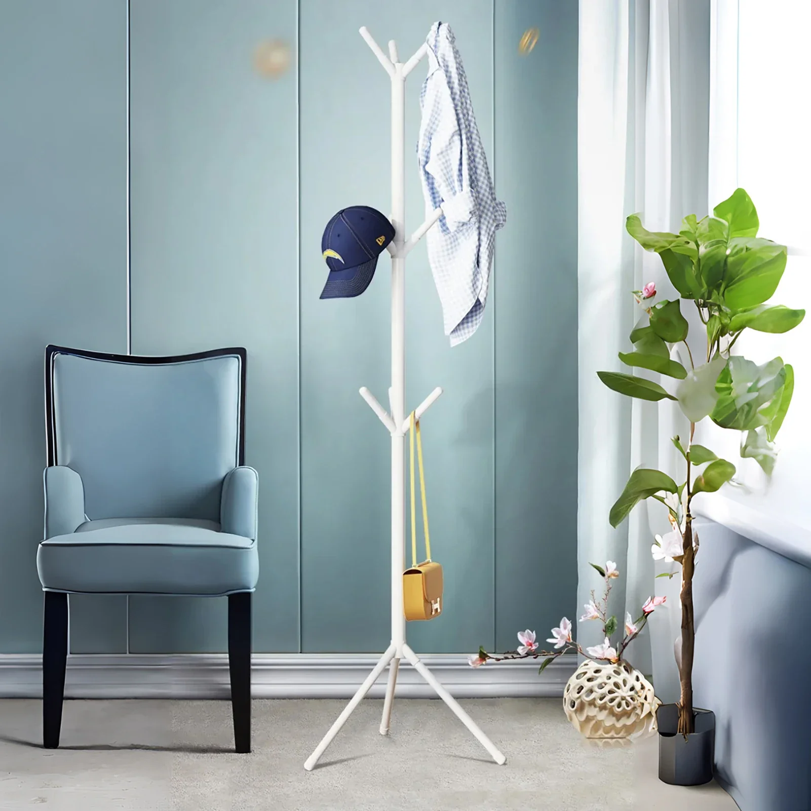 1 Pc Tree Branch Shape Coat Hanger Simple Floor Standing Hats Clothes Storage Rack for Living Room Bedroom Convenient Coat Racks