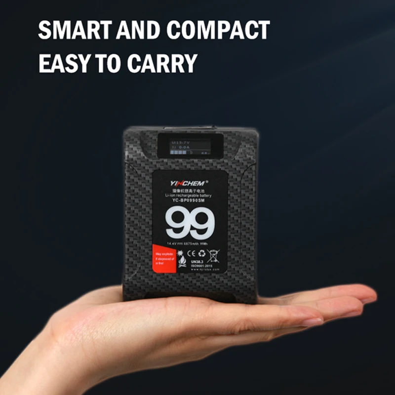 YinChem ROLUX YC-BP0990SM 99Wh Pocket V-Mount Battery Power Bank مع D-tap وUSB لكاميرا الفيلم وكاميرا الفيديو والهواتف الذكية والكمبيوتر المحمول