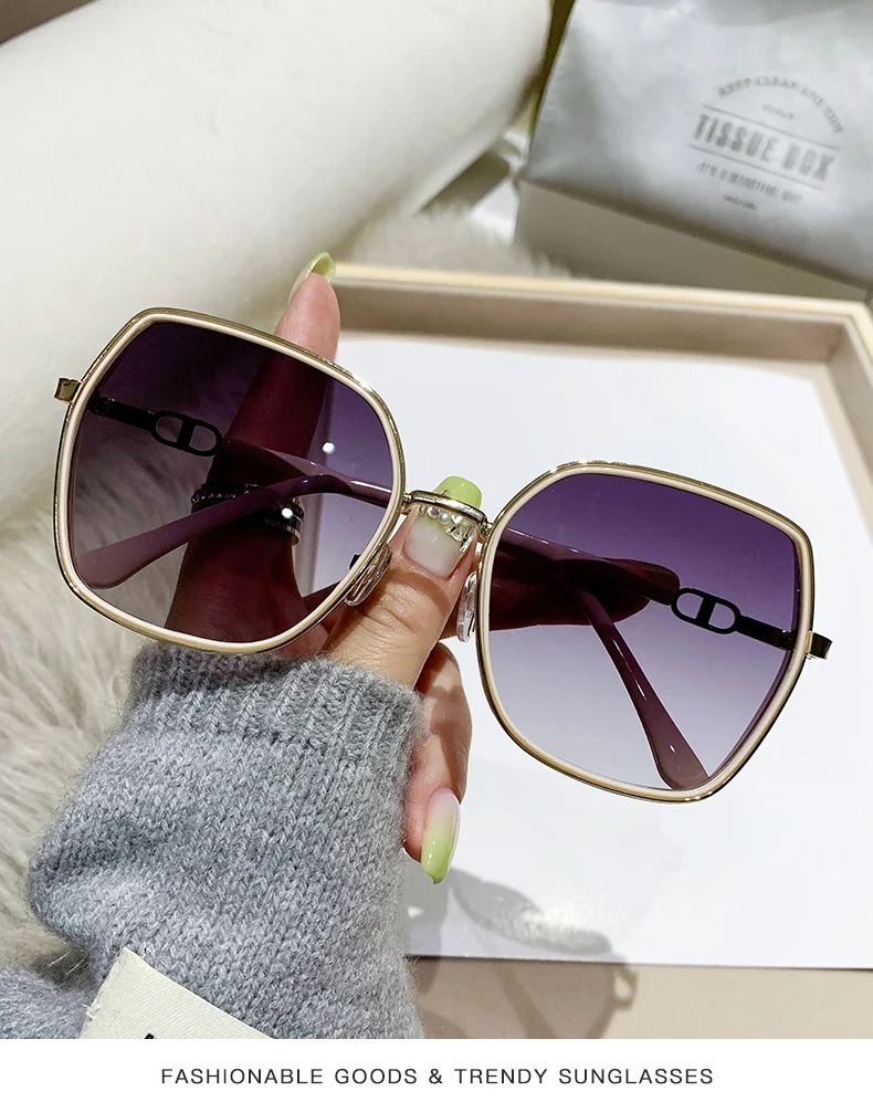 Neuer Stil mit großem Rahmen, Flash-Straßenfoto, Outdoor-Modetrend, große Rahmen-Sonnenbrille, Anti-UV-Sonnenbrille – Detail 1