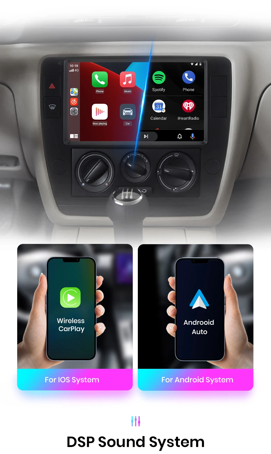 Junsun Kabelloses Carplay Android Auto Autoradio für Passat B5 2000 2001 2002 - 2005 GPS Intelligente Systeme Multimedia Autoradio – Detail 12