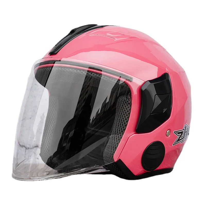 New Electric Motorcycle Helmet Men Women Four Seasons Universal Half Helmet Hidden Anti-theft Off-road Helmet Capacete De Moto