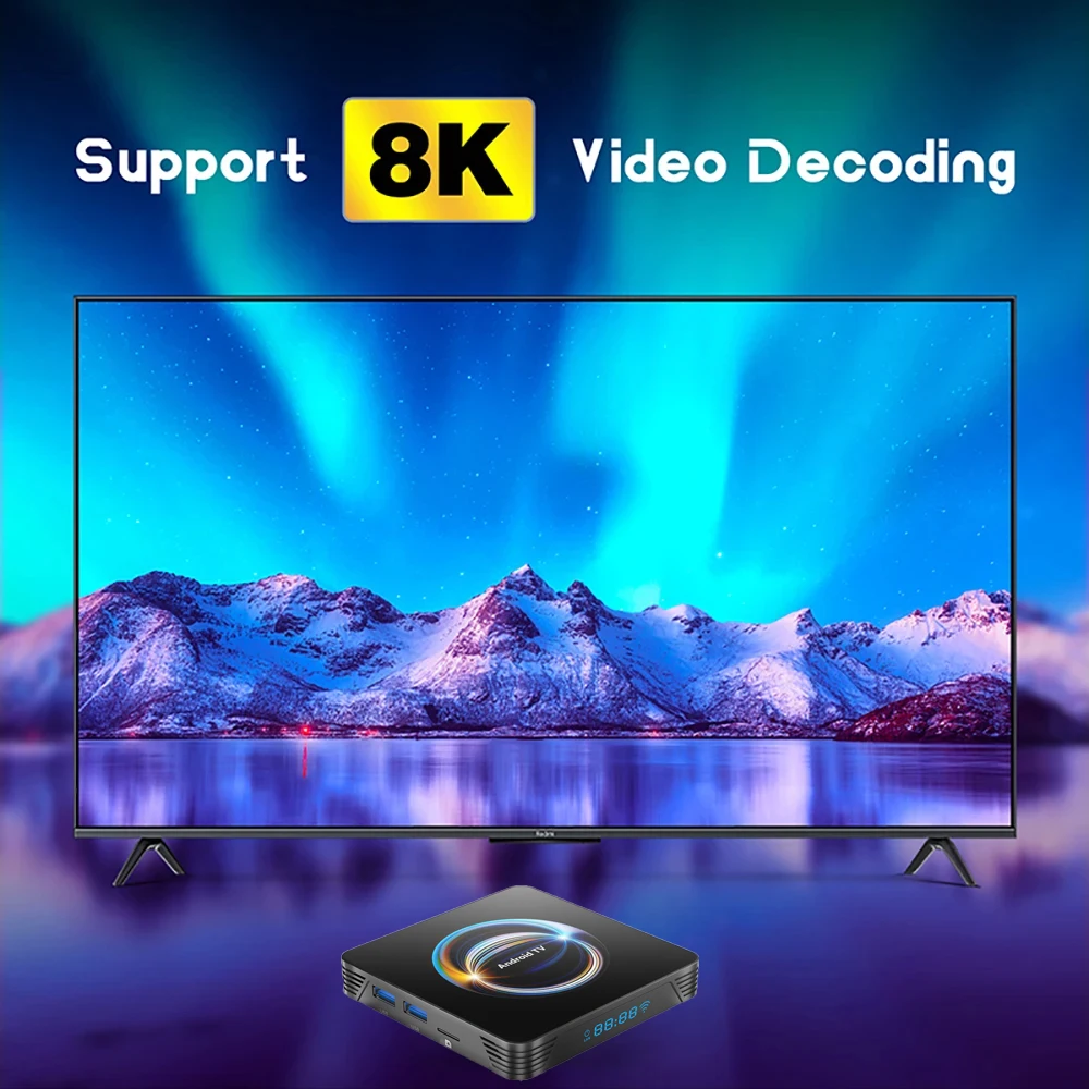 أندرويد 14 TV Box X66 RK3528 بلوتوث 5.4 يدعم 8K فيديو 8GB 128GB Wifi6 Dual Wifi 5G Netflix مشغل الوسائط الذكية فك التشفير #5