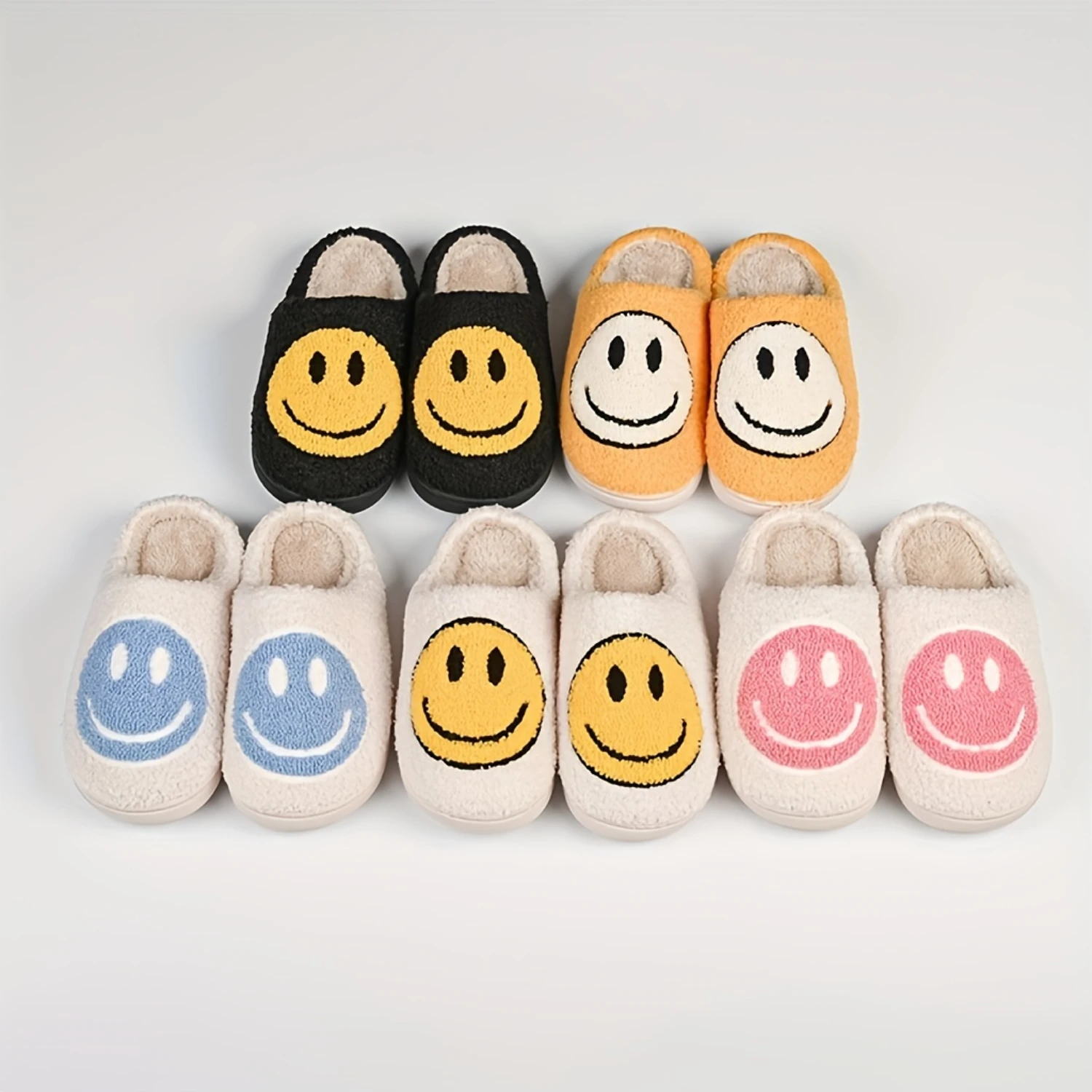 Cozy Winter Men's Face Slippers - Soft Plush, Warm, Non-Slip Indoor Footwear