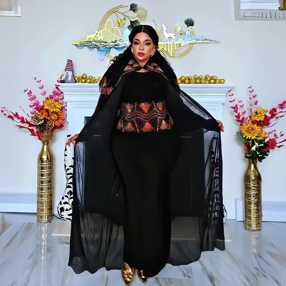 Conjunto de duas peças vestidos africanos para mulher vestidos de turquia para mulher luxo elegante 2025 vestido de casamento luxuoso vestidos africanos