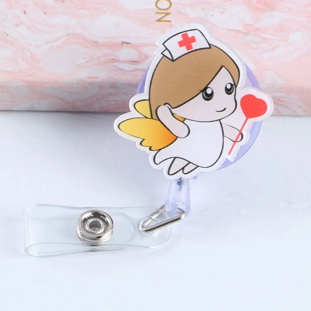 High Quality Students Card Holder Nurse Doctor Name Tag Name Card Holder ID Card Clips Badge Holder Retractable Badge Reel