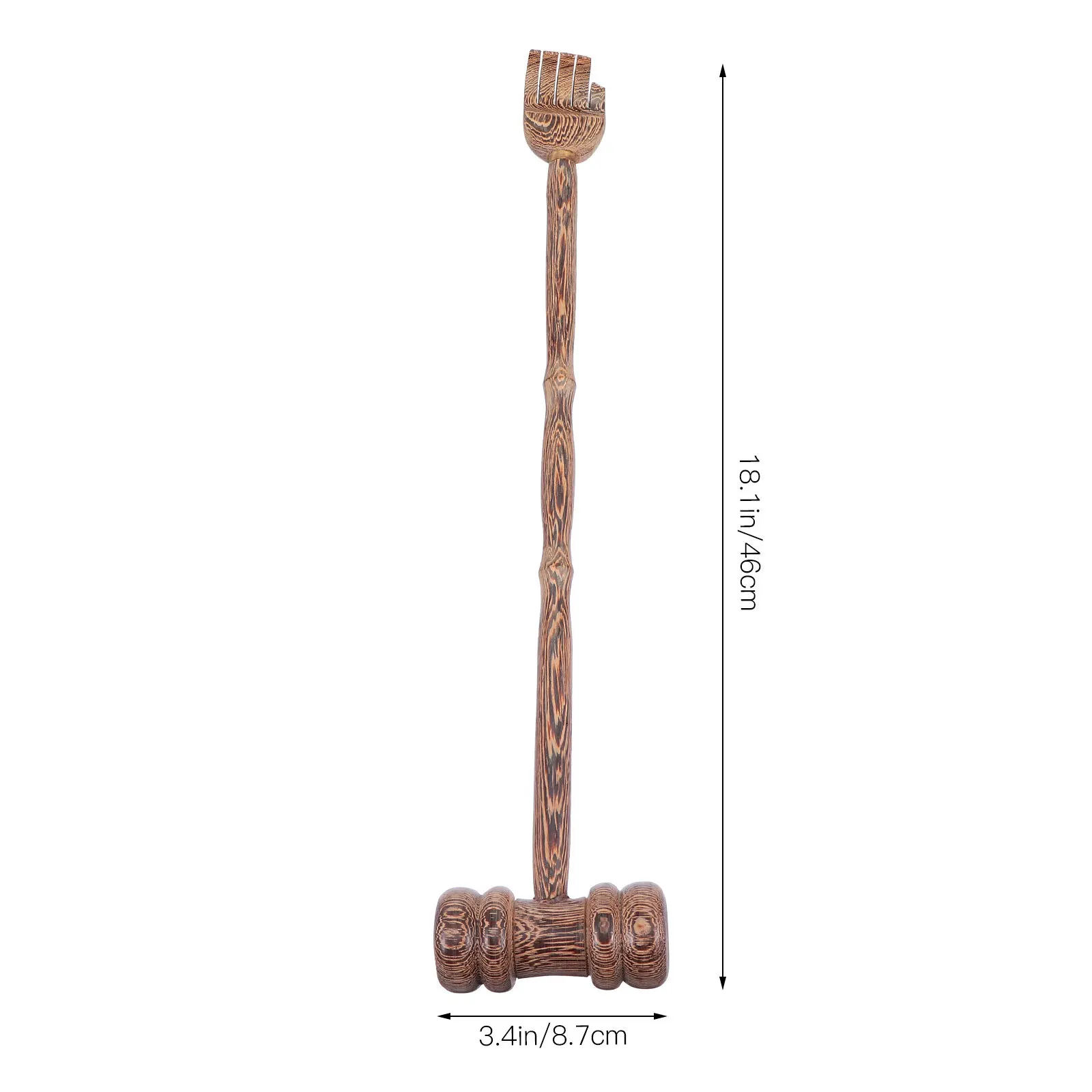 2Pcs Wood Back Scratcher Double-Head Handheld Massage Hammer Dual-Use Body Muscle Relaxation Massager Stick Wood Body Massager