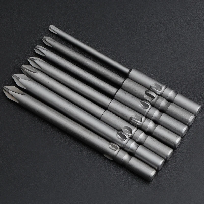 10pcs 802 6MM Round Shank Electric Screwdriver Bit Magnetic Phillips Cross Electric Driver Bits Hand Tool Screwdriver long 100mm