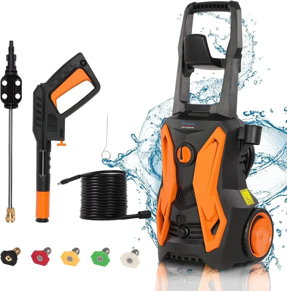 

4000PSI Electric Pressure Washer, 2.8GPM 2000W with Spray Gun, 5 Nozzles & Foam Cannon for Cleaning Homes Cars Patios