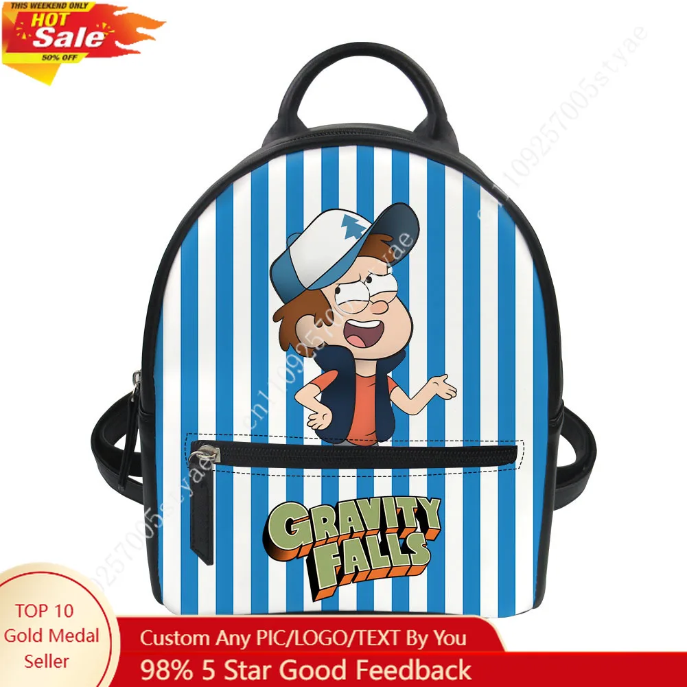 

Dipper Pines Backpack Disney Cartoon Decorate Leather Bags Design Your Photo Logo Text Party Holiday Custom Gifts