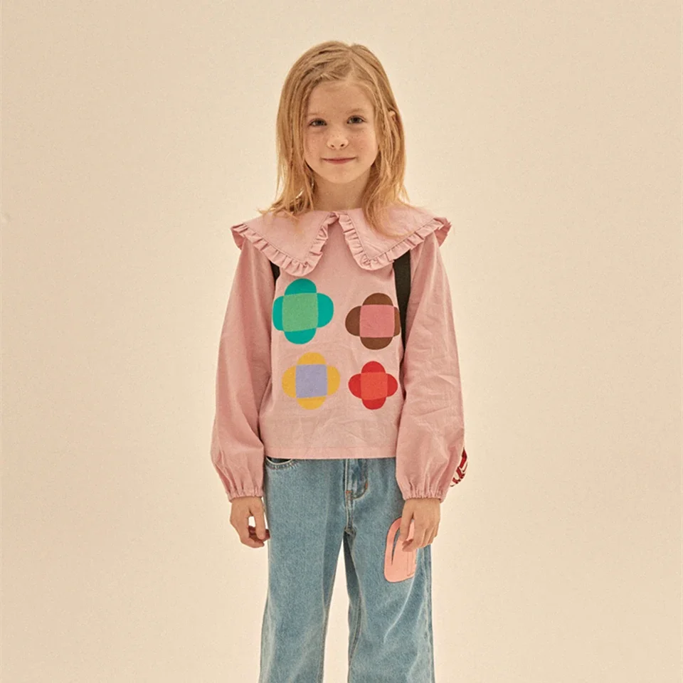 Children Corduroy Jacket Korean JM Girls Cute Shirt Skirt Suit Dress Girl Pears Print Outwear Pants Kids Outfit Clothes Set