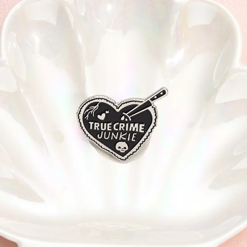 TRUE CRIME JUNKIE Punk Custom Badge Soft Hard Enamel Metal Lapel Pin Plating Brooch Gift Jewelry Accessories