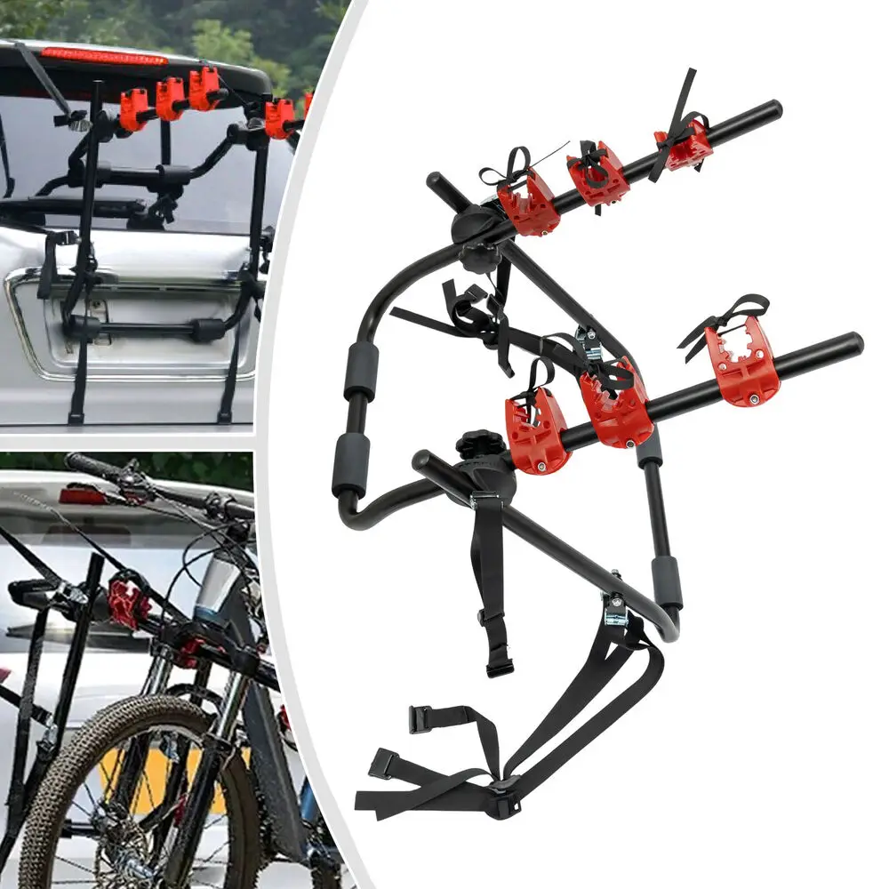 

Heavy Duty 3-Bike Trunk Mount Rack - Ultra Sturdy & Secure Carrier for Sedan, SUV, Hatchback, Minivan