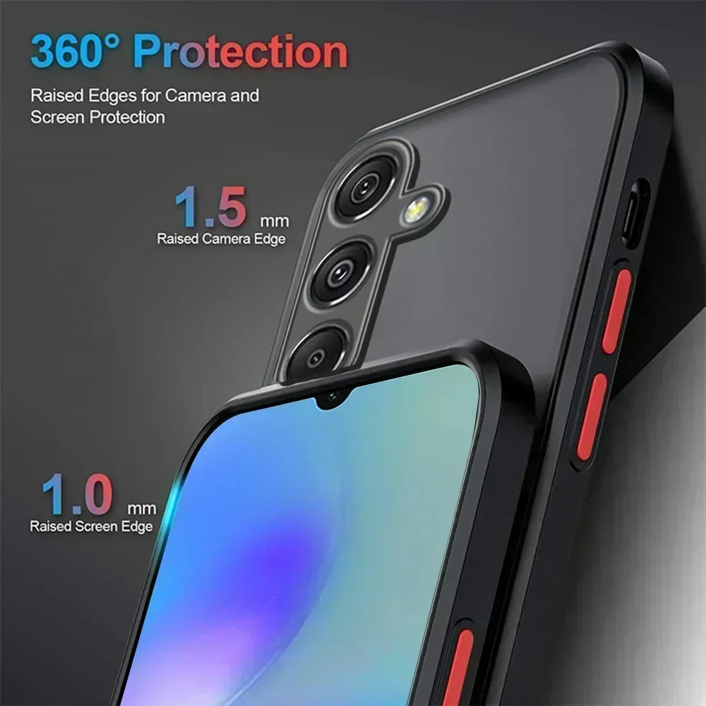 Funda for Samsung Galaxy A55 5G Matte Armor Phone Case for Samsung A54 A53 A52 A35 A34 A33 A15 A14 A13 A73 A72 Shockproof Cover